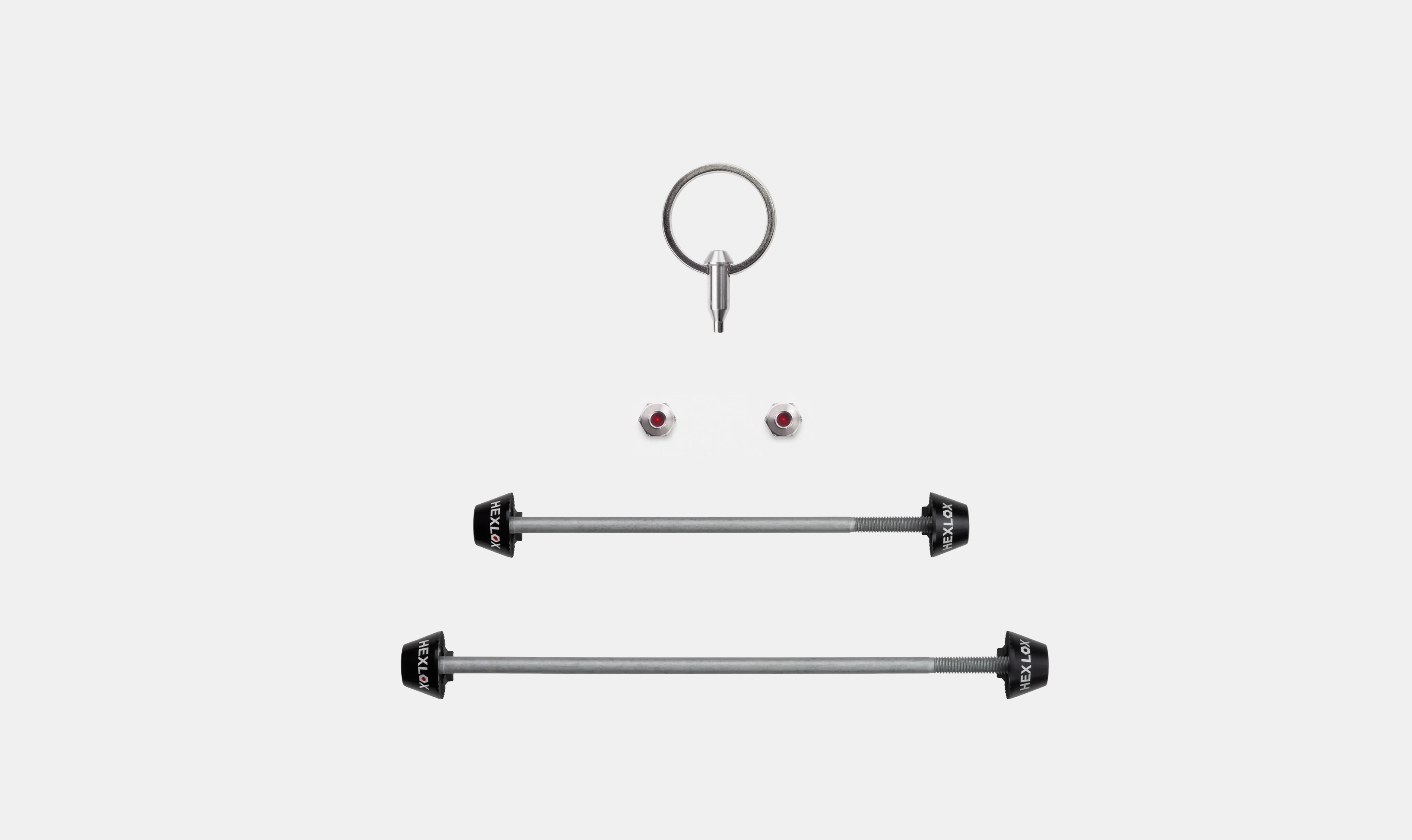 Hexlox for bicycles anti theft safety pin set