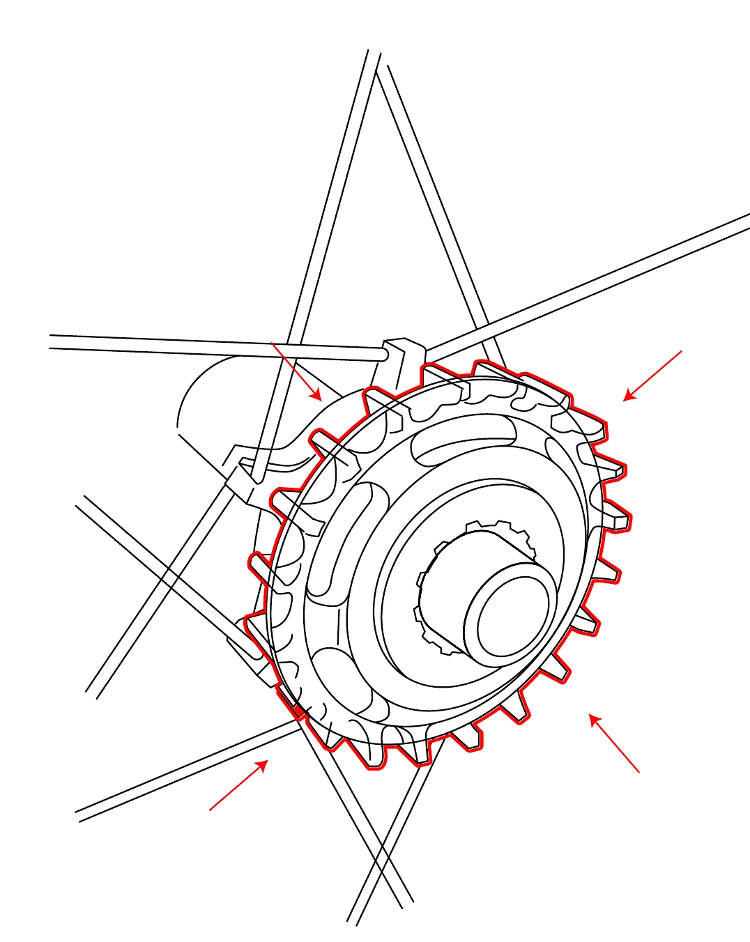 Possible SpinnerOne rear sprocket removal position.